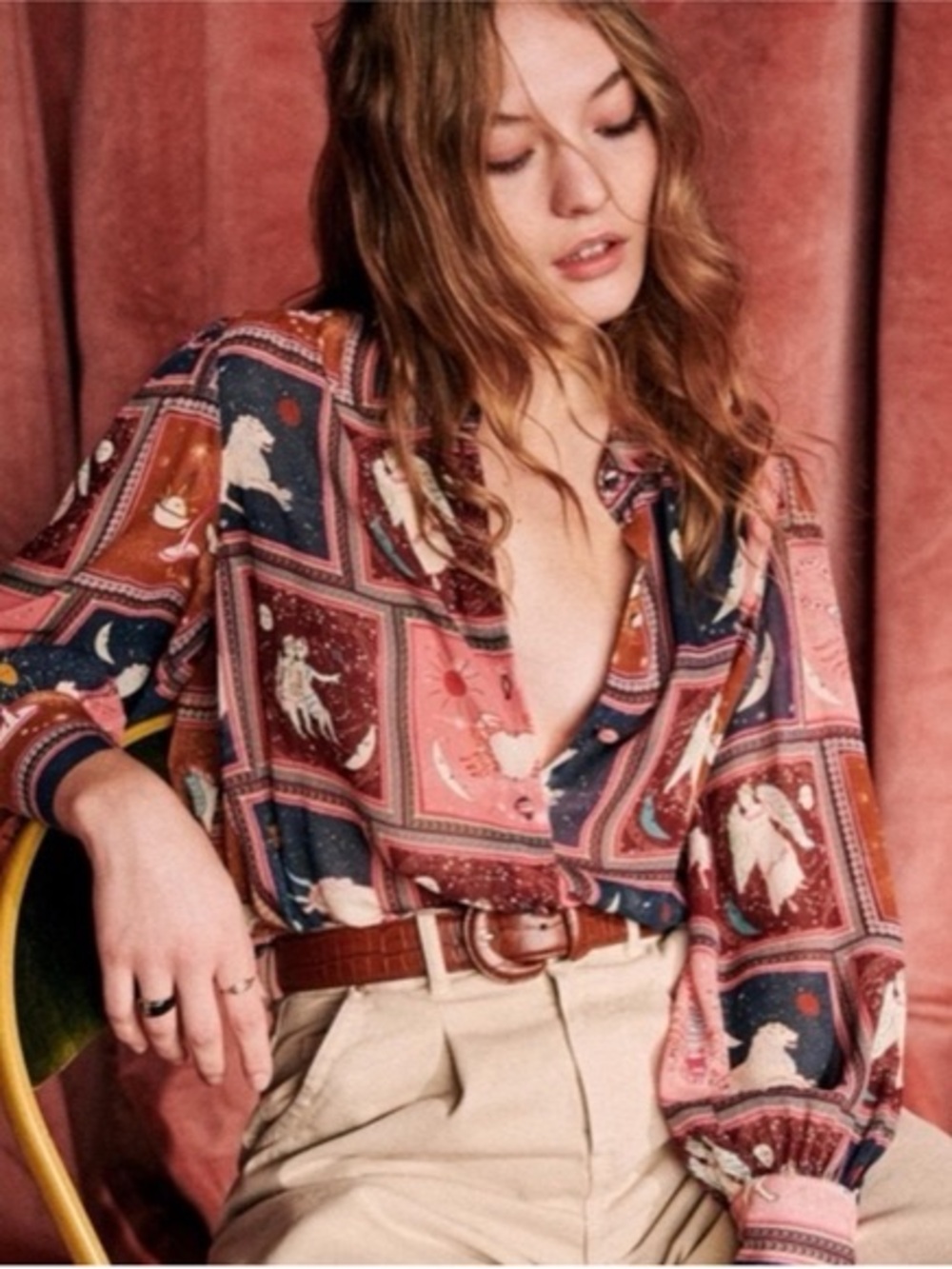 NWT Sezane Silk Tianna Astrology 34